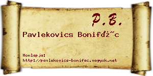 Pavlekovics Bonifác névjegykártya